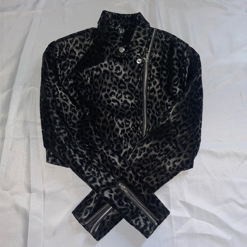 Black leopard jacket